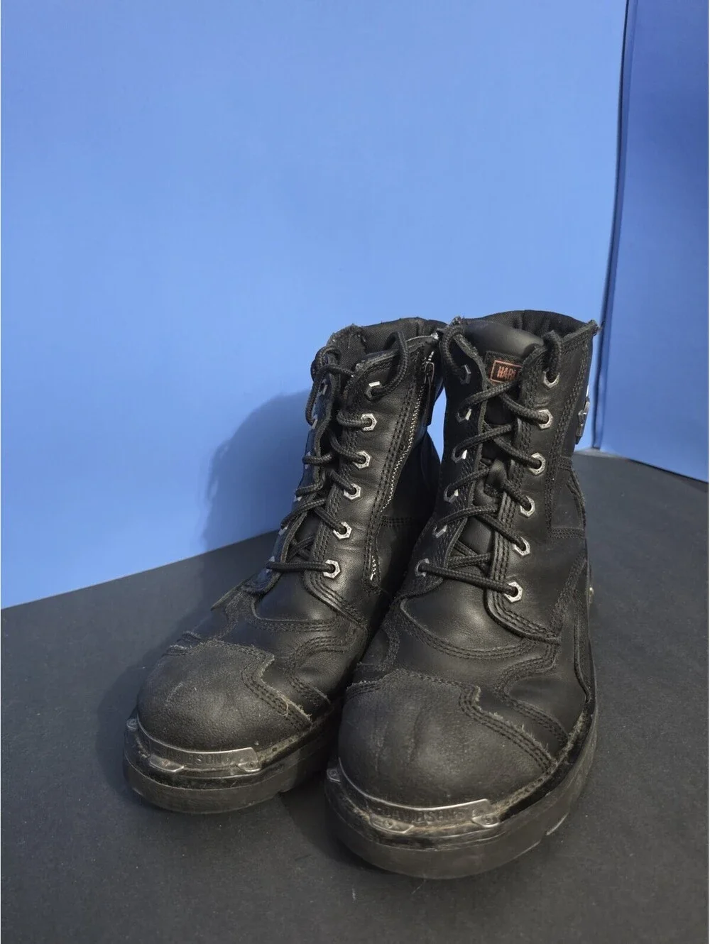 HARLEY-DAVIDSON FOOTWEAR Mens Motorcycle Boots 9.5 Stealth Leather